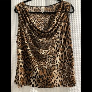 Beautiful leopard drape neck blouse